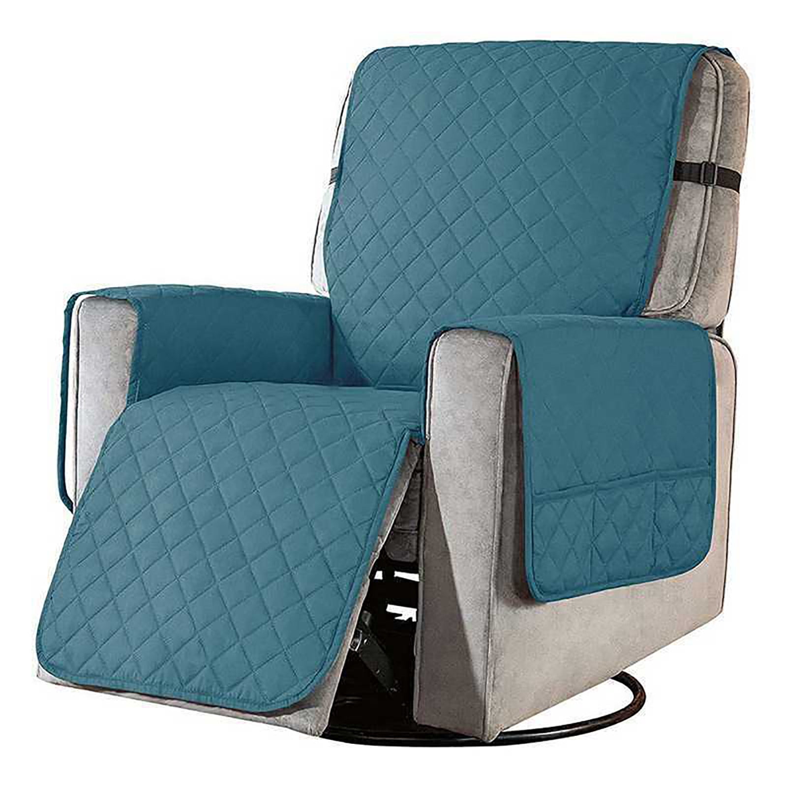 WRXMIJNHGSA Housse de Canapé à Moins de 20$ Housse de Fauteuil Inclinable Réversible avec Poches Latérales Protecteur de Fauteuil Inclinable Lavable avec Sangles Élastiques pour Enfants Chien