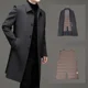 thumbnail image 1 of Abrigo largo de invierno de lujo para hombre, abrigo de lana, especialmente negro, abrigo de plumón de ganso grueso para invierno, ropa de diseñador para hombre, 1 of 3