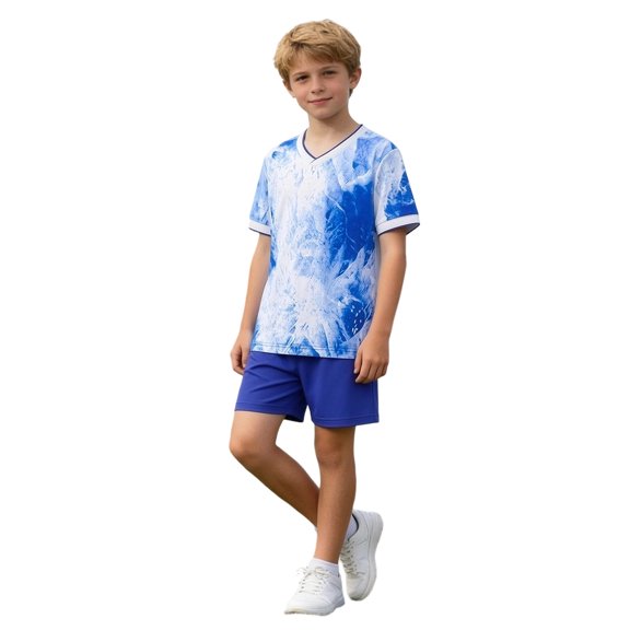 Iyufng Boys' and Girls' Sports Outfit Sets,Training Team Uniform ,Summer Casual Soccer Sports Outfit Sets