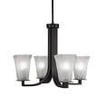 thumbnail image 1 of Apollo 4 Light Chandelier With Hang Straight Swivel Shown In Dark Granite Finish With 5" Square Frosted Crystal Glass, 1 of 1