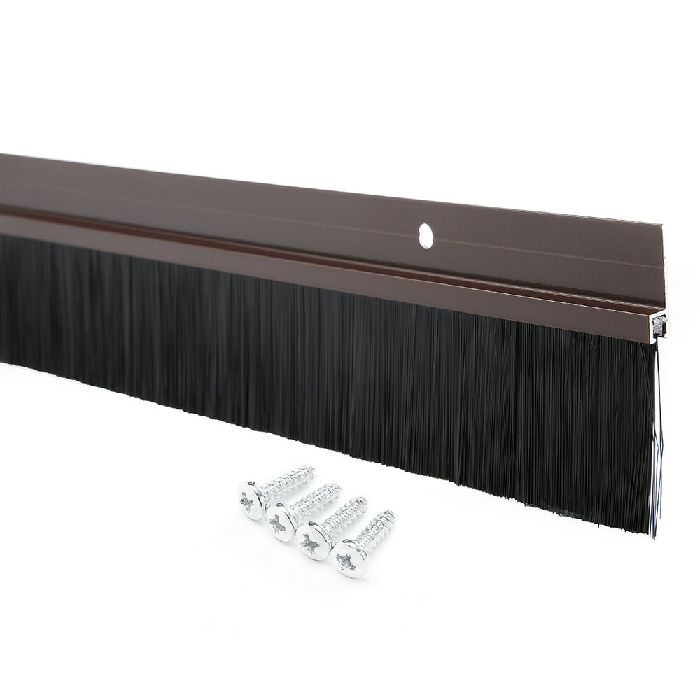 Door Bottom Sweep Aluminum Alloy w 2inch Brush 40inch x 2.6inch