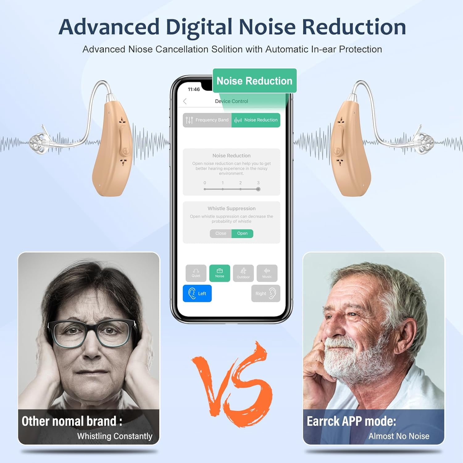 SUWU Hearing Aids for Seniors with Noise Cancelling, Rechargeable Hearing Amplifier with with Smart APP Control for People with Hearing Loss