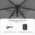 thumbnail image 4 of ACEGOSES 7.5ft LED Solar Outdoor Patio Market Table Umbrella with Polyester Canopy for Garden,Yard and Poolside, Gray, 4 of 9