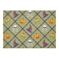 thumbnail image 3 of Juego de mantel ABPHQTO con sombrero y cara de calabaza naranja 150x210 cm lunares verdes a cuadros, 3 of 3