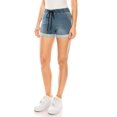 thumbnail image 2 of KHAKI & BLUE Women's Denim Shorts High Waisted Pull-On Elastic Waist Rolled Cuff Hem Jeans Casual Stretch Comfy Pants 79184Z-DM443 MED M, 2 of 5