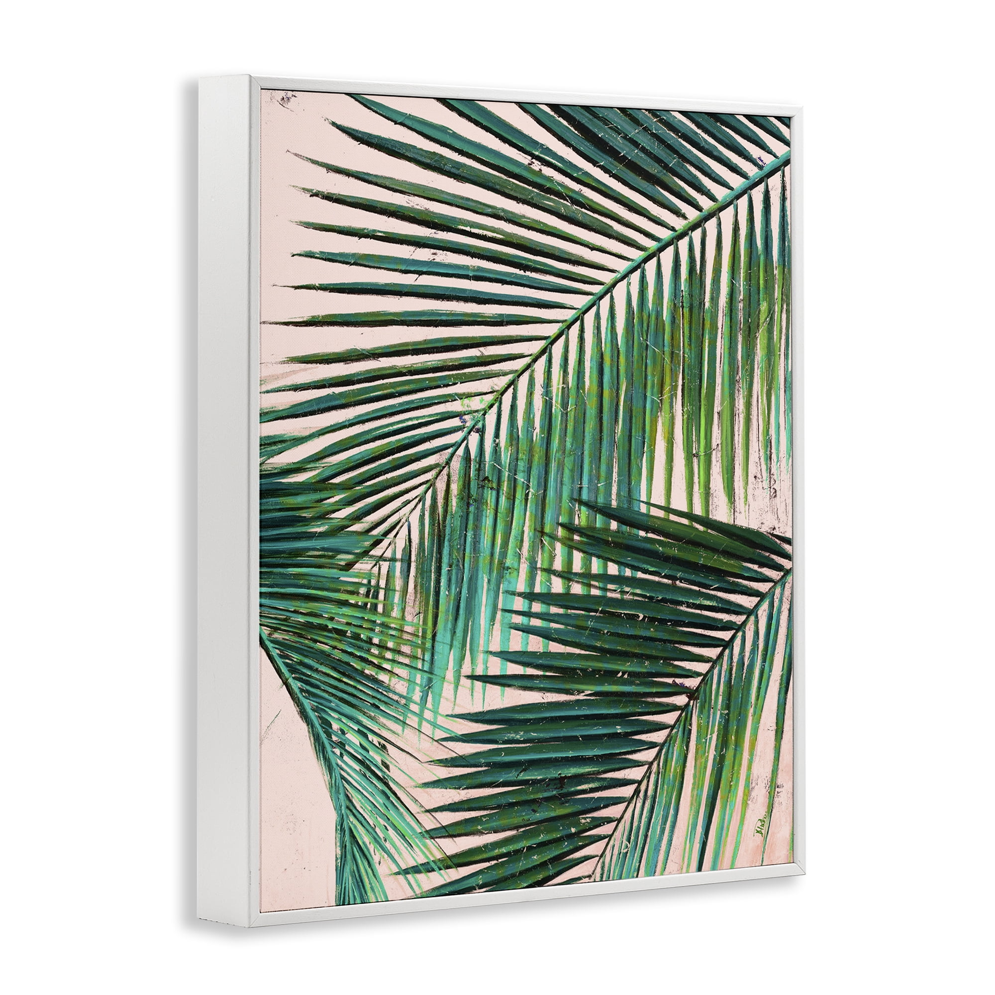 Stupell Industries Flowing Palm Fronds Botanical & Floral Painting White Framed Art Print Wall Art, 24 x 30