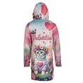 thumbnail image 2 of Hello Valentine’s Day American Shorthair Flower Crown Romantic Pink Floral All Over Print 3D Hooded Duffle Toggle Coat Cat Lover Kitten Owner Gifts - 00031, 2 of 6