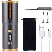 Cordless Auto Curler, Rechargeable Auto Hair Curler with 4 Temperature & Timer Settings, Auto Shut-Off Portable Curling Wand for Hair Styling