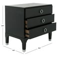 thumbnail image 5 of Safavieh Lorna 3-Drawer Contemporary Night Stand, Black, 5 of 12