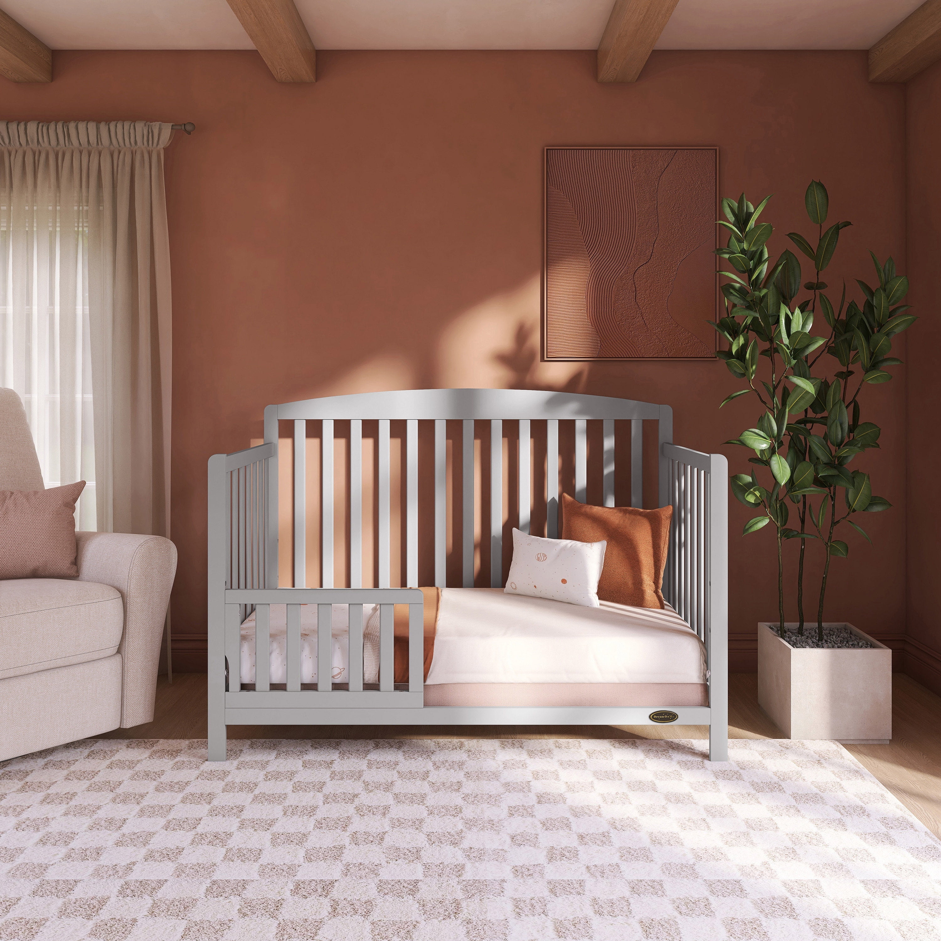 Nursery Bundle, Dream On Me Odelle 5 in 1 Crib in Pebble Gray and Crib & Toddler Mattress Bundle
