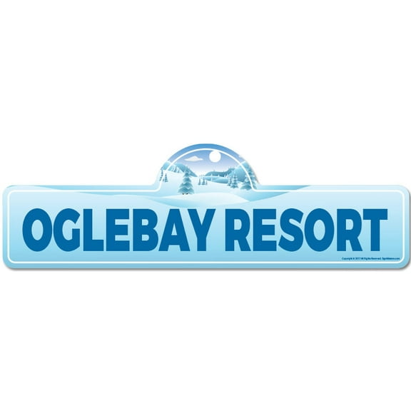 Oglebay Resort Street Sign | Indoor/Outdoor | Skiing Skier Snowboarder Décor for Ski Lodge Cabin Mountian House | SignMission personalized gift