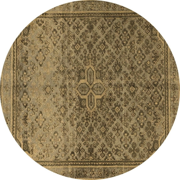 Ahgly Company Indoor Round Persian Brown Traditional Area Rugs, 3' Round