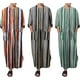 thumbnail image 4 of Caftán musulmán de manga larga con botones y rayas para hombre, con abertura lateral y bolsillos, estilo informal, talla única, 4 of 5