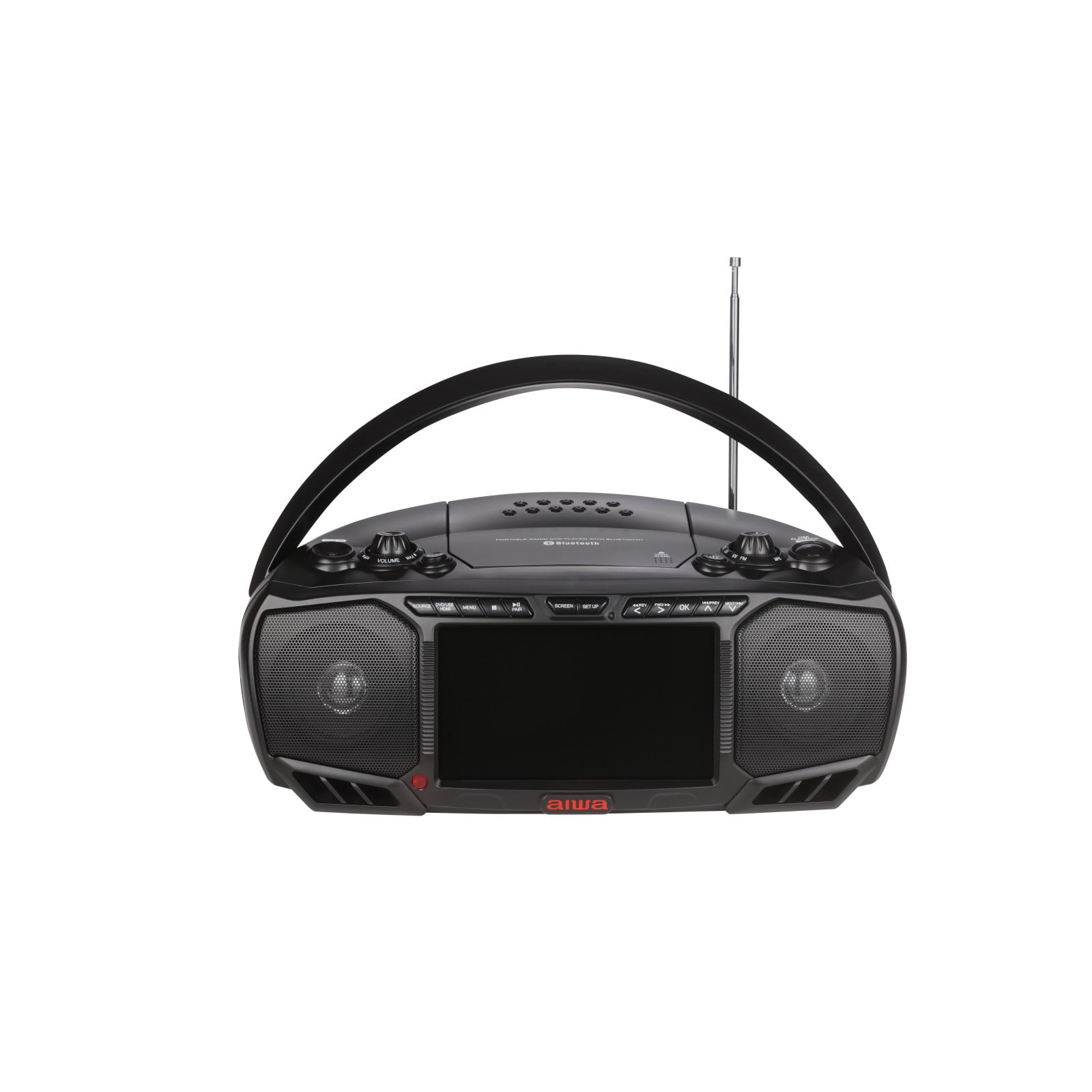 Aiwa Portable 3W Boombox x2 Speakers with Bass, Supports Roku & Amazon Firestick