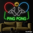 thumbnail image 2 of Craftnamesign Ping Pong Neon Sign, Ping Pong Wall Decor, Ping Pong Sign, 2 of 4