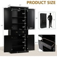 thumbnail image 2 of 72" Kitchen Pantry Storage Cabinet, Freestanding Cupboard with 2 Cabinets, Drawer and Adjustable Shelves, Tall Storage Cabinet for Kitchen, Dinning Room, Living Room (Black), 2 of 18