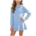 thumbnail image 4 of mgoYE Girls Swim Cover Up UPF 50+ Sun Protection Hoodie Long Sleeve Rash Guard Full Zip Quick Dry Beach Swimsuit Coverup(Light Blue,1-2 Years), 4 of 9