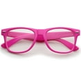 thumbnail image 2 of zeroUV Unisex Retro Wide Temple Clear Lens Horn Rimmed Eyeglasses 54mm (Pink / Clear) - 54mm, 2 of 5