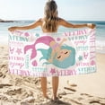 thumbnail image 2 of Personalized Beach Towels for Kids - Custom Beach Towels with Name- Ultra Absorbent Super Soft Swimming Towels for Kids, Customized Bath/Pool/Beach Towel for Girls (Mermaid), 2 of 9