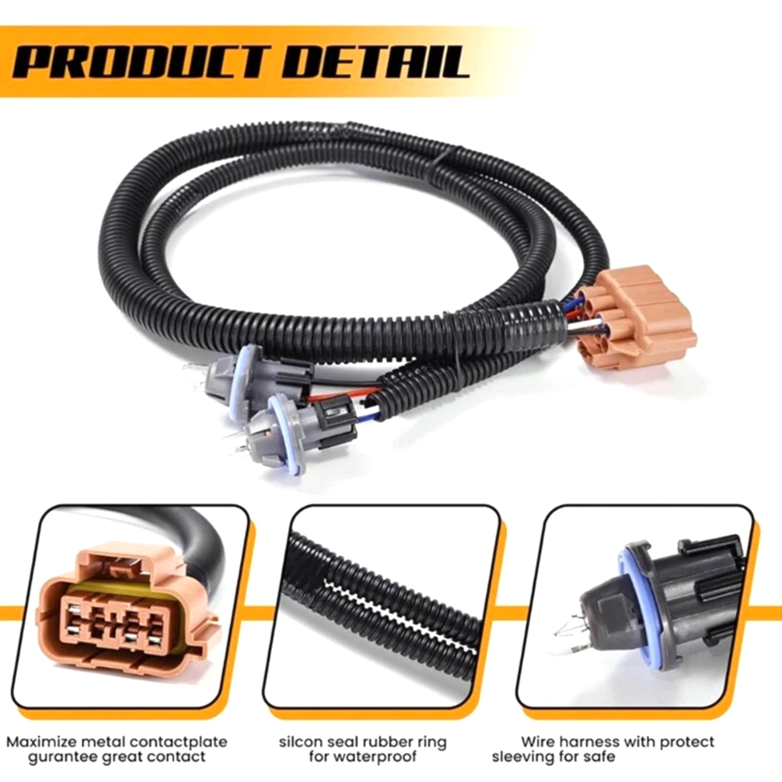 GUYUTING License Plate Light Wiring Harness 15768809 Direct Fit Tested Quality 43.3 Inch Length Mopar for Chevy Silverado Classic Avalanche