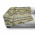 thumbnail image 3 of Yellow and Black Soft Flannel Fleece Throw Blanket, Prehistoric Design with Zig Zag Lines Stripes Chevron, Cozy Plush for Indoor and Outdoor Use, 50" x 60", Yellow Black and White, by Ambesonne, 3 of 6