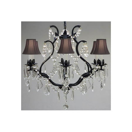 Rosdorf Park Clemence 6 Light Black Crystal Chandelier Com Rosdorf Park Clemence 6 Light Black Crystal Chandelier