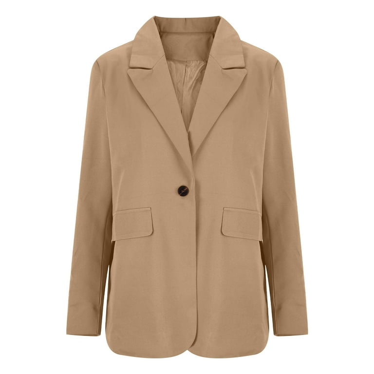 QATAINLAV Womens Double Breasted Blazer Long Sleeve Lapel Casual