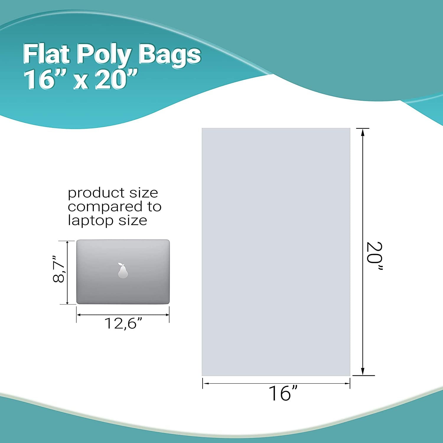 5x7'' Clear Flat Poly Bags 6 mil 1000ct