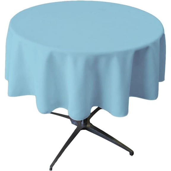 Small Tablecloth Polyester Round 36 Inch by CintBllTer (Light Blue)