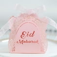 thumbnail image 4 of 50 Uds. Caja de dulces Eid Mubarak Cajas de Regalo de Chocolate de encaje rosa para fiesta de boda, 4 of 5