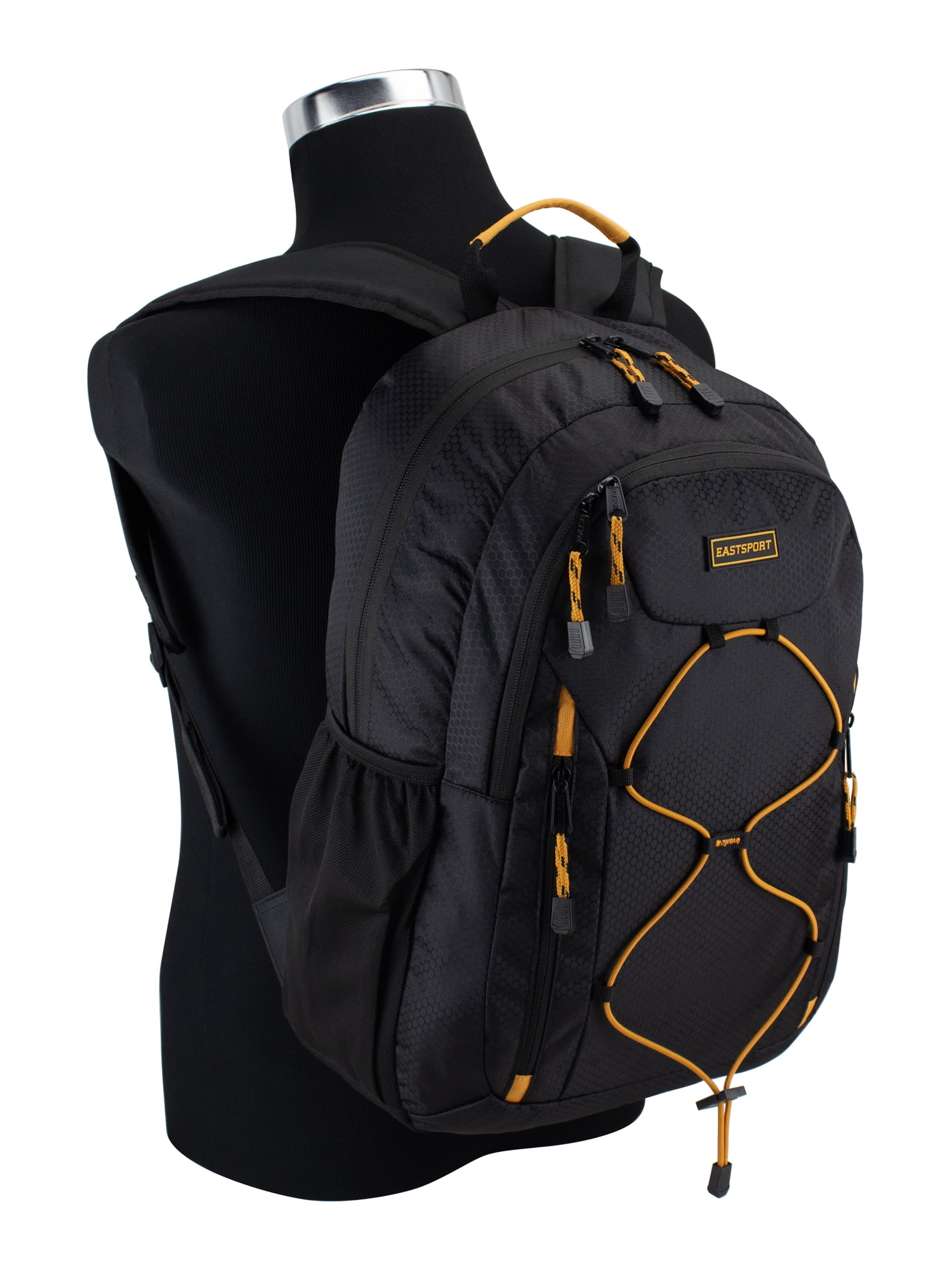 Eastsport Unisex Axis Sport 18.5" Bungee Backpack, Black