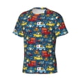 thumbnail image 5 of Vsdgher Vehicles Cartoon with Funny Drivers,Animal Drivers Print Men's Dry Fit Mesh Athletic Shirts Moisture Wicking Tennis T-Shirt Tops, 5 of 9