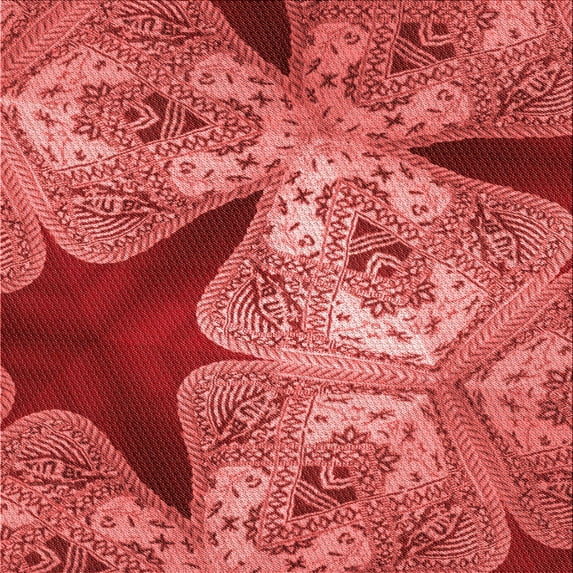 Ahgly Company Indoor Square Patterned Love Red Area Rugs, 5' Square