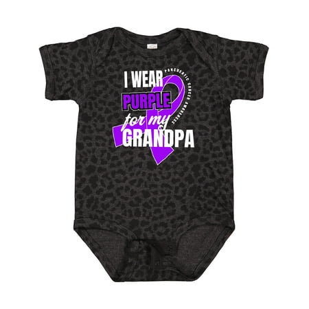 

Inktastic I Wear Purple for My Grandpa Pancreatic Cancer Awareness Gift Baby Boy or Baby Girl Bodysuit