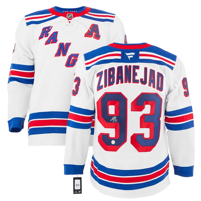 Mika Zibanejad Signed New York Rangers White Fanatics Premium Jersey