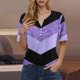thumbnail image 2 of Blusas de Manga Corta para las Mujeres Impresas Cuello Redondo Casual Top, Blusa de Algodón de Imitación para el Hogar Y Diario, 2 of 8