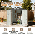 thumbnail image 3 of BaPiPro 6'x4' Outdoor Metal Shed with Base - Shed and Outdoor Storage for Garden Tools/Bikes/Garden Equipment, Lockable Waterproof, Brown, 3 of 9