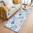thumbnail image 3 of Navy Blue Coral Area Rugs 2x6 for Kitchen Runner Rug, Summer Beach Coastal Ocean Nautical Non Slip Washable Rug Runner, Low Pile Indoor Floor Carpet Mat Bathroom Rugs for Bedroom, Kids Room, 3 of 9