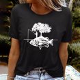 thumbnail image 2 of Tops de Mujer Blusas Casuales Elegantes Camisas Camiseta de Cuello Redondo de Moda Blusa de Manga Corta Estampada Odeerbi ODB156626, 2 of 5