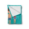 thumbnail image 2 of Pool Party Soft Flannel Fleece Blanket, Happy Children in Swimsuits Go Swimming Having Fun Cartoon Design, Cozy Plush for Indoor and Outdoor Use, 50" x 70", Dark Seafoam Multicolor, by Ambesonne, 2 of 6