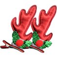 thumbnail image 4 of 2 Pcs Pinces à Cheveux en Forme de Bois de Cerf 3D Barrette Créative Épingles à Cheveux de Noël Coiffe pour Filles Rouge, 4 of 9