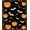 Orange Black Cream, Pattern 1, variant on ODIKA 8'x10' Washable Area Rug Non-Shedding, Easy Care, Pumpkin Spooky Ghost Bat Swarm Vintage Frame Halloween Motif for King Size Bedroom Under Bed, Master Suite