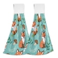 thumbnail image 2 of Fox Mushroom Pattern Hand Towels 2 Pack Quick Dry Velvet Soft with Velcro Kitchen Bath 14x18in, 2 of 7