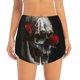thumbnail image 2 of Balery Realistic Rose Skull Pantalones cortos deportivos para mujer con forro y dos bolsillos, elásticos, para entrenamiento, gimnasio, yoga-Small, 2 of 7