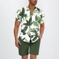 thumbnail image 2 of cllios Men's Hawaiian 2 Piece Outfits Summer Beach Matching Set Short Sleeve Floral Shirts and Shorts Vacation Sets for Men, 2 of 6