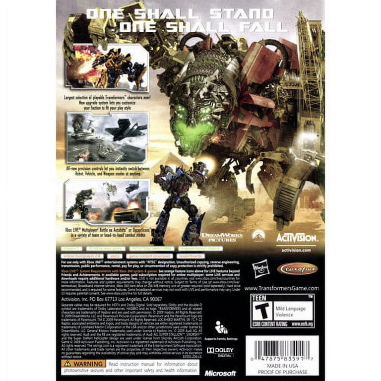 Transformers revenge of the 2024 fallen xbox 360