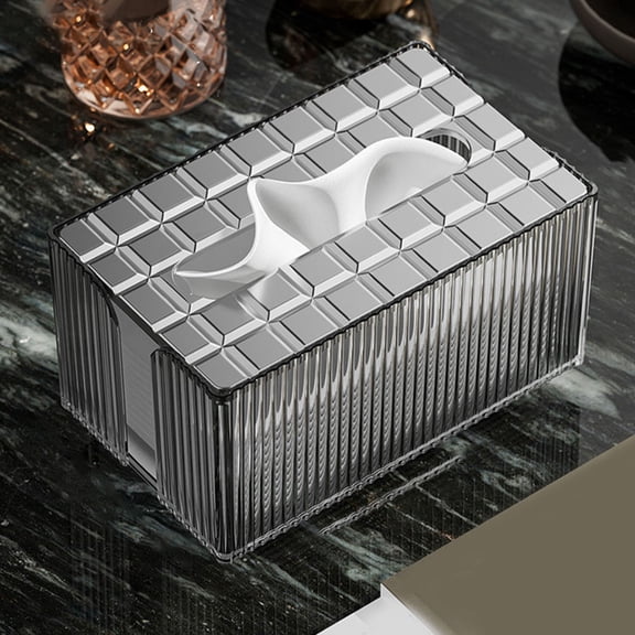 IDEANATEGRATE 1Pcs Facial Tissue Box Holder Simple Style Elegant Design For Home Hotel Cafes 18.00X11.00X9.00Cm Silver