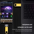 thumbnail image 1 of Unidad flash externa de estado sólido USB 2.0 Pen Drive 25/12MBS Metal (64GB dorado), 1 of 5