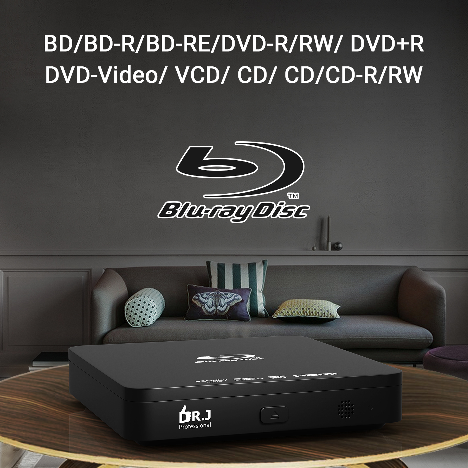 ray　1080P　Blue-Ray　Ray　Player　with　Portable　Player　Blu　Player　Compact　Blue　TV　Mini　DVD　Disc　Player　HDMI,　for　CD