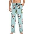 thumbnail image 4 of Top-kevin Christmas Panda Snowflakes Pajama Pants Winter Xmas Tree Men's Pajama Bottoms Lounge Sleepwear PJs Sleep Pants S, 4 of 6